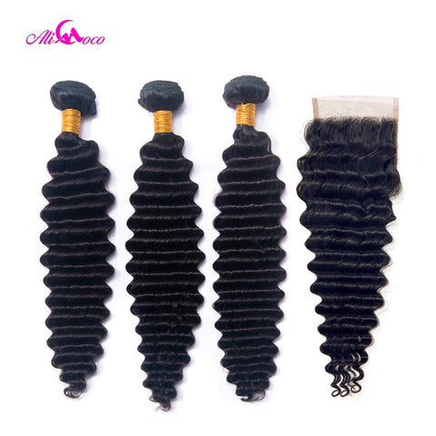 Ajais  Indian Deep Wave Human Hair 3 bundle deals