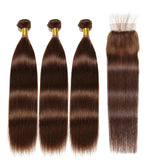 Ajais Colored Bundles With Closure Straight Hair