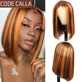 Highlight Wig Human Hair Bob Wig Straight 13x4 Lace Front Human Hair Wigs Brazilian Remy Colored Short Bob Ombre Human Hair Wigs